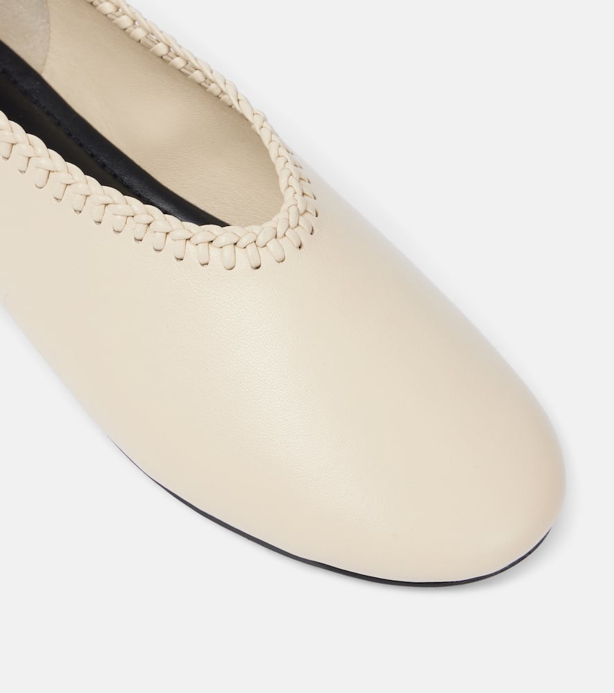 A. Emery Park embroidered leather ballet flats