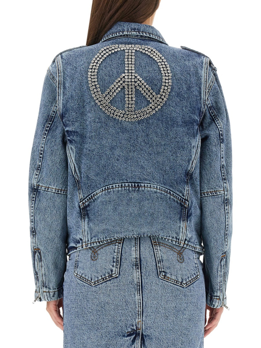 Moschino - peace symbol biker jacket