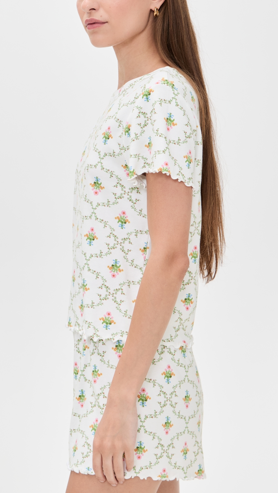The Nina Short Pajama Set Pastel Trellis