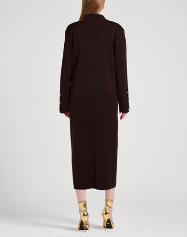 Woman Midi dress Dark brown Size S Virgin Wool