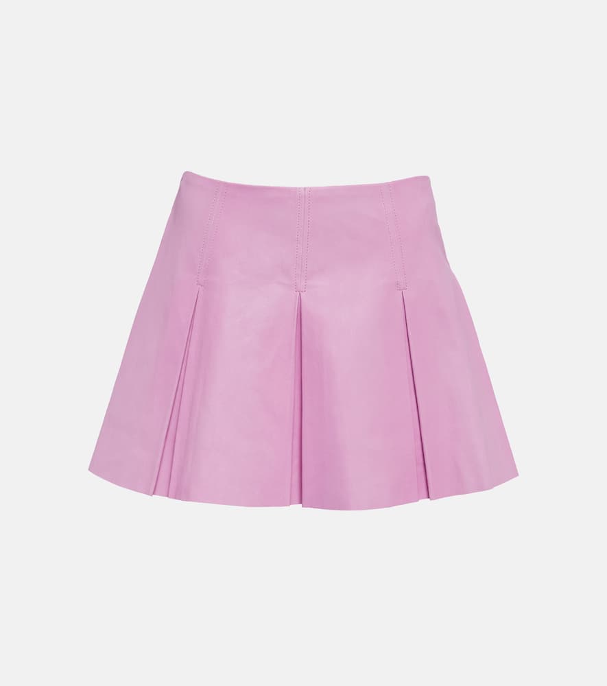 Surya pleated leather miniskirt