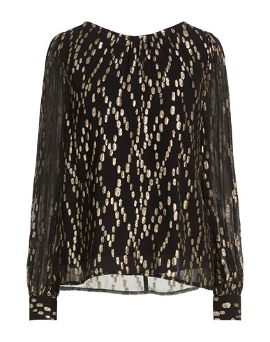 Woman Top Black Size 4 Viscose, Metallic fiber