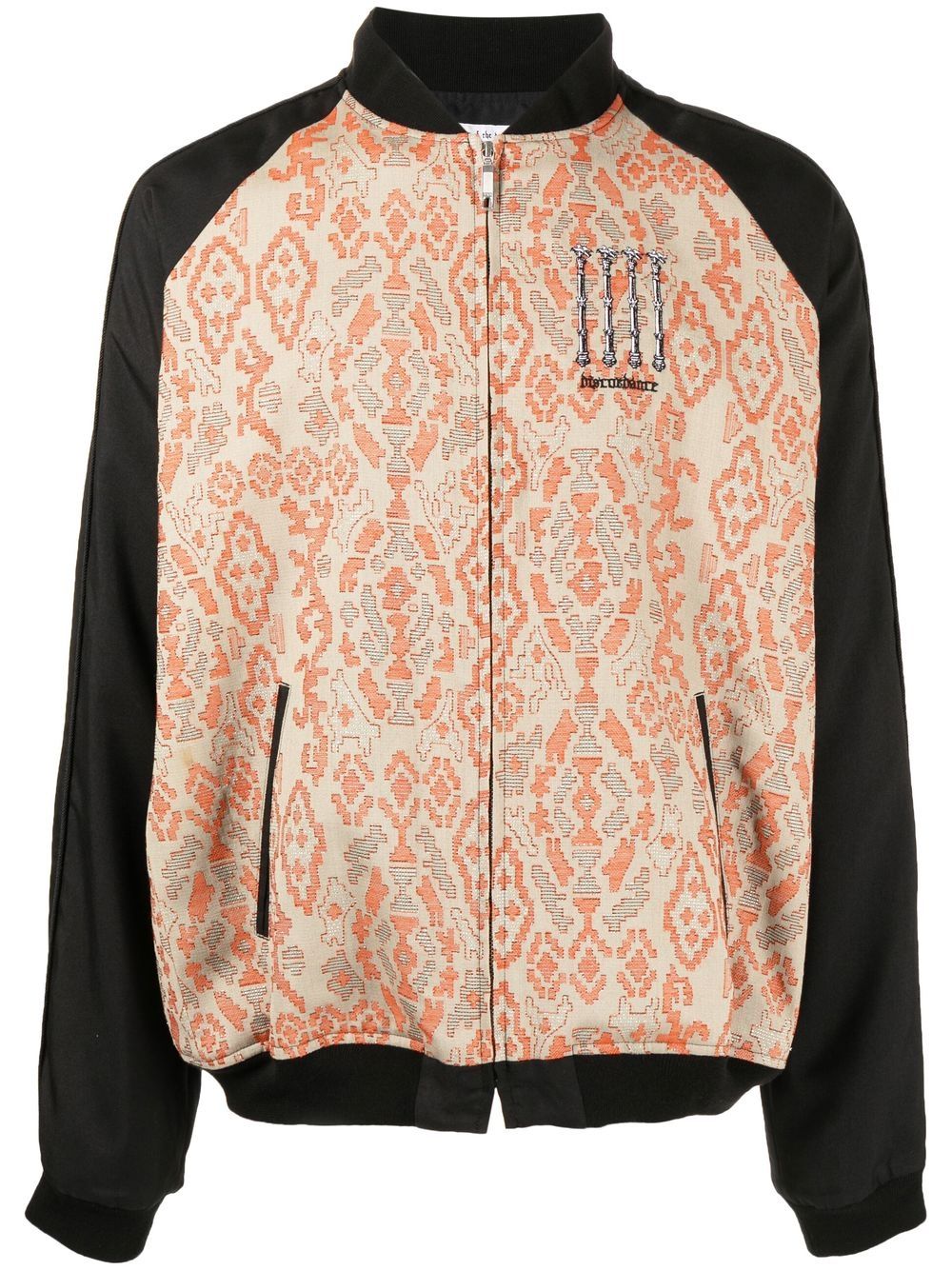 Patterned-jacquard bomber jacket - MULTICOLOR
