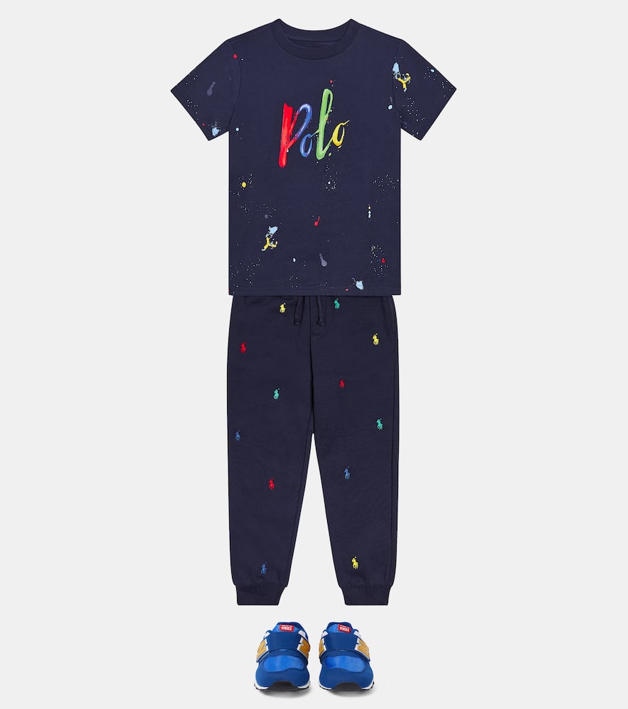 Embroidered cotton-blend sweatpants