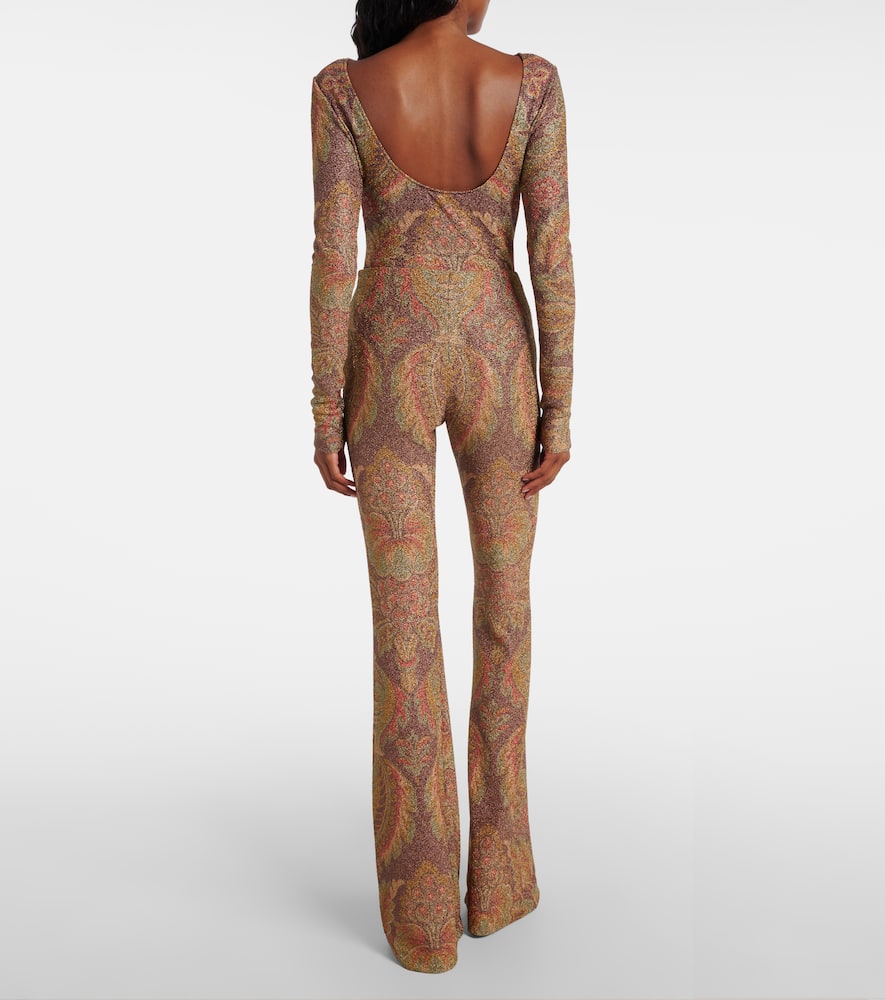 Printed jersey flared pants