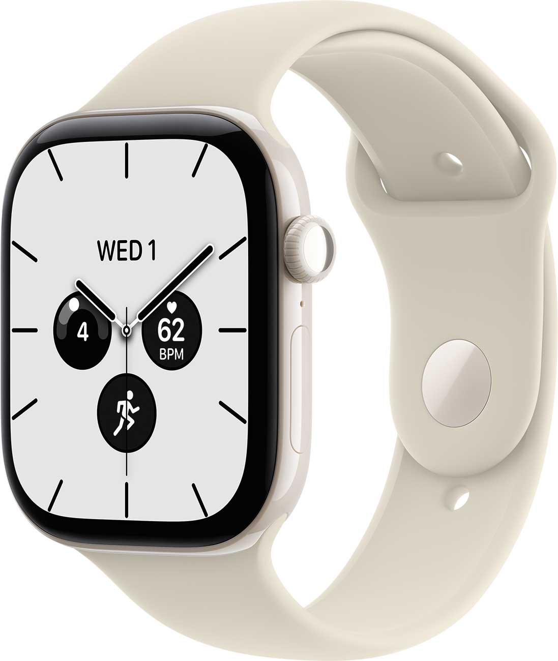 Watch Series 12 GPS + Cellular 46mm Pearl White Ceramic Case with S/M Sand Sport Band