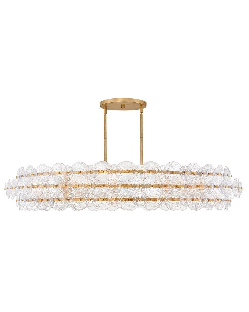 Distressed Brass LED Chandelier from the Rene Collection