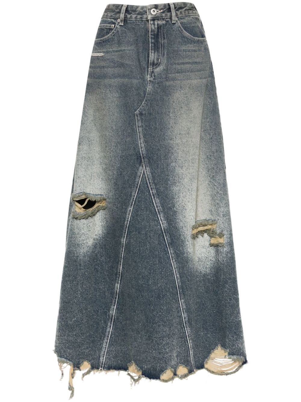 Distressed denim skirt - Blue