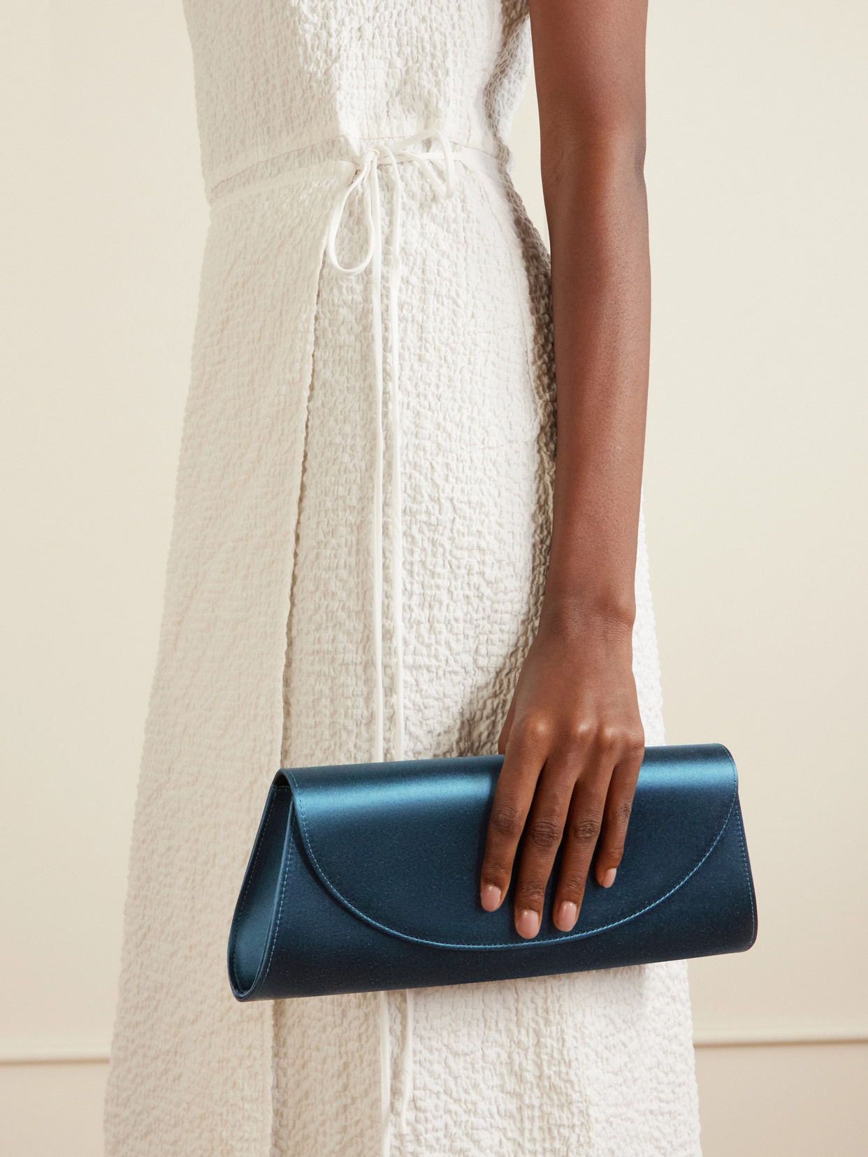 Opera Satin Clutch - Blue