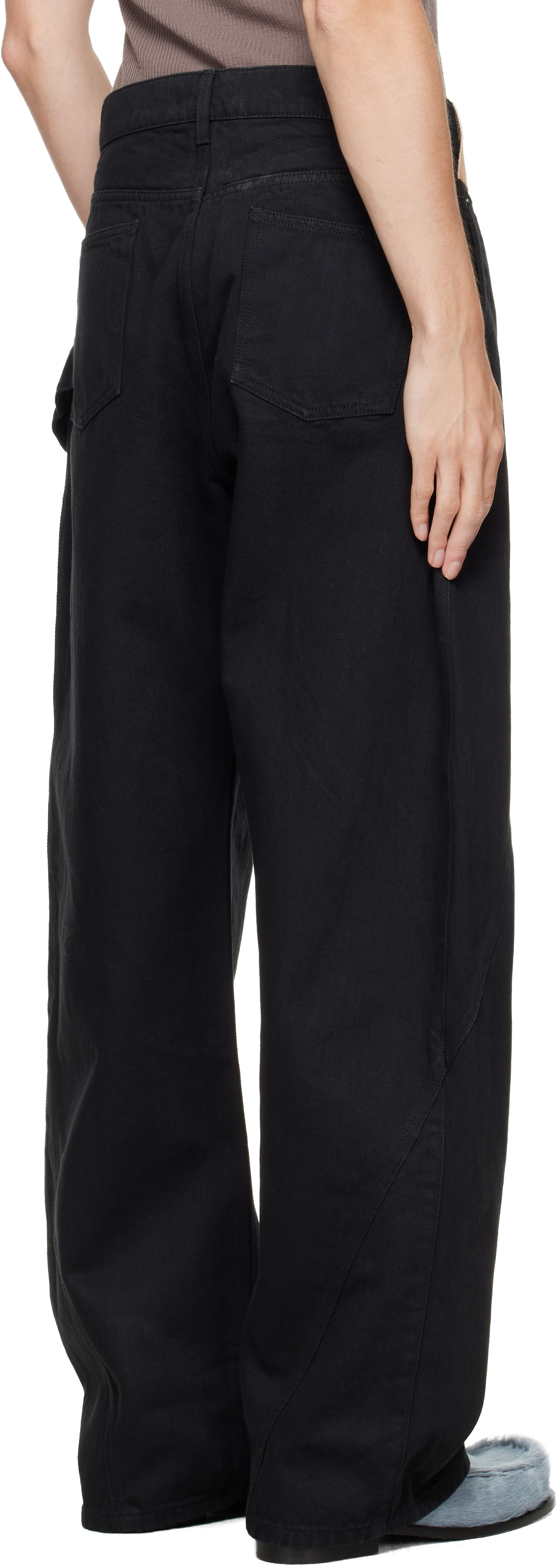 Black Twisted Workwear Jeans