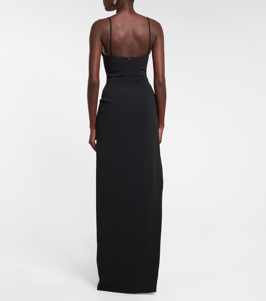 Mesh-paneled gown