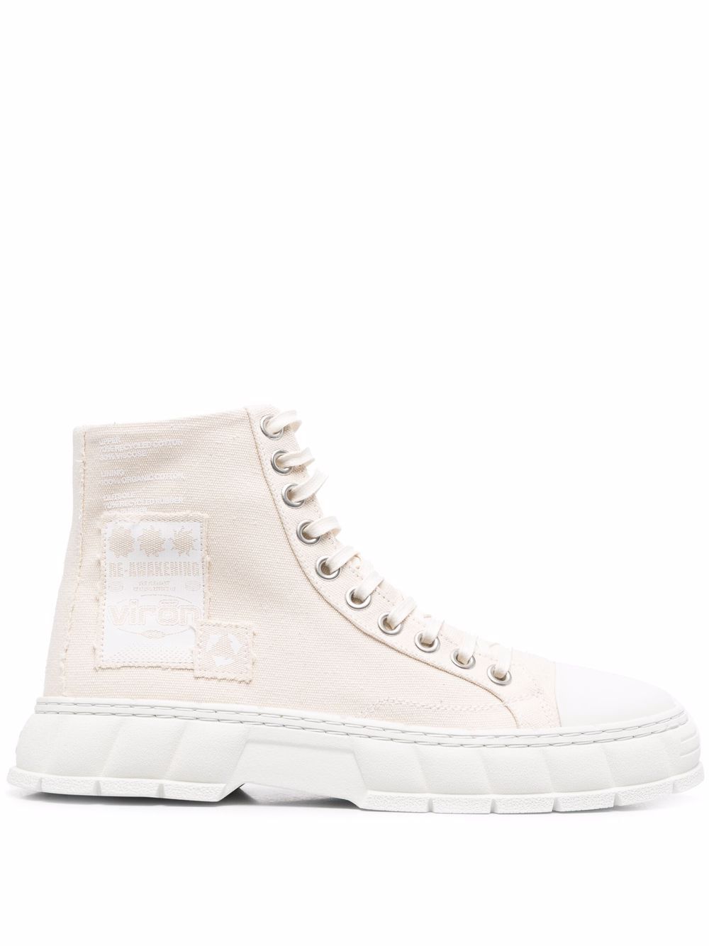 High-top canvas sneakers - Neutrals