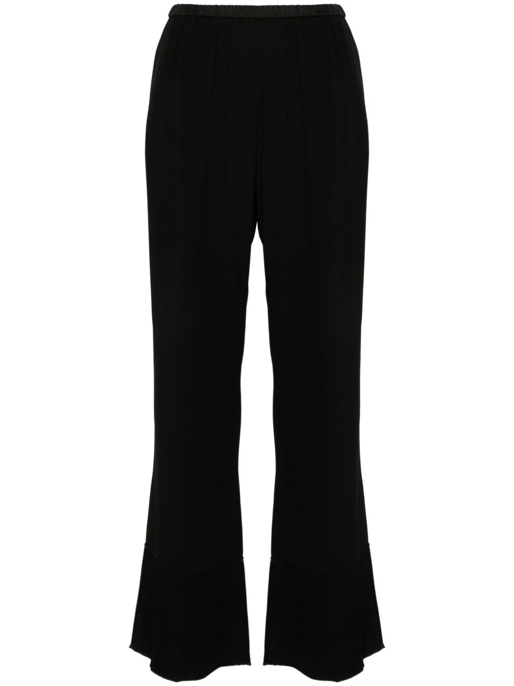 Crepe straight trousers - Black