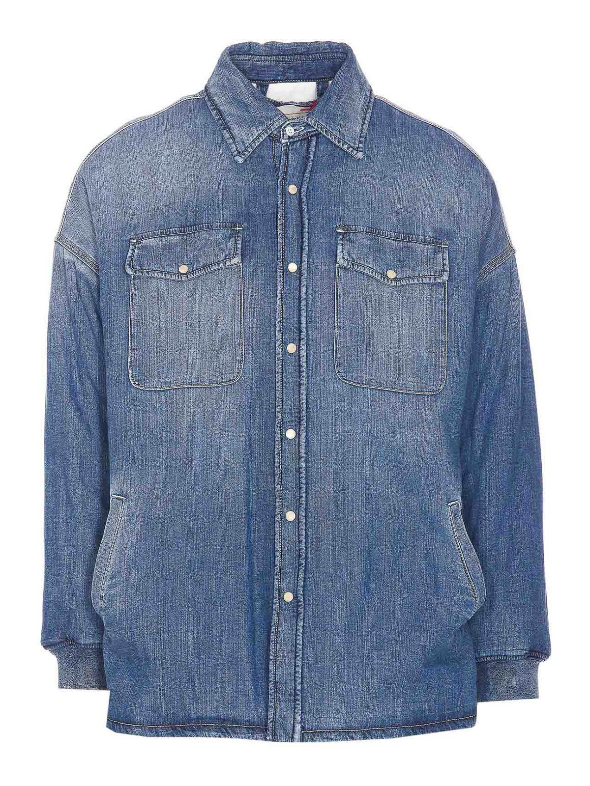 Denim shirt with frontal buttons