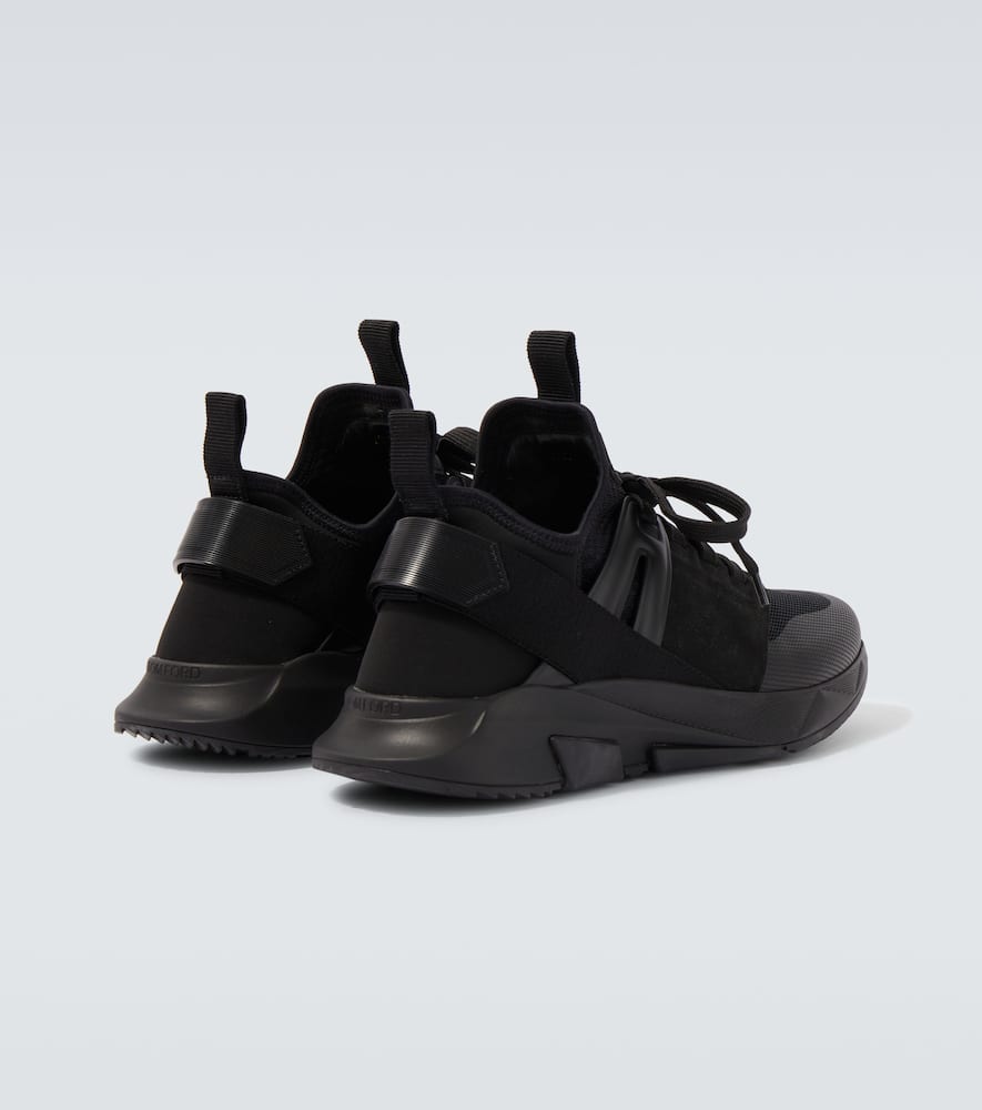 Jago leather-trimmed sneakers