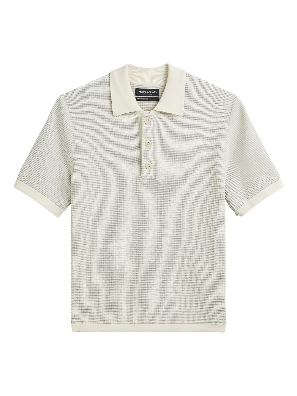 Textured short-sleeve polo shirt - Neutrals