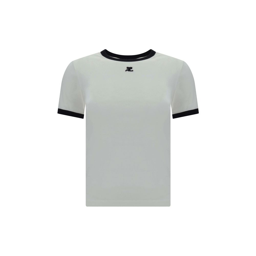 Contrasting Trim Logo T-shirt — White