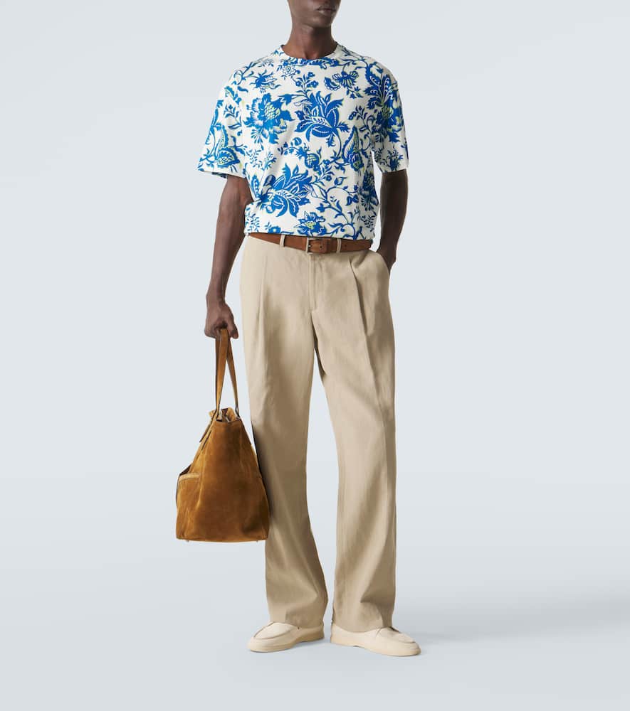 Floral cotton jersey T-shirt