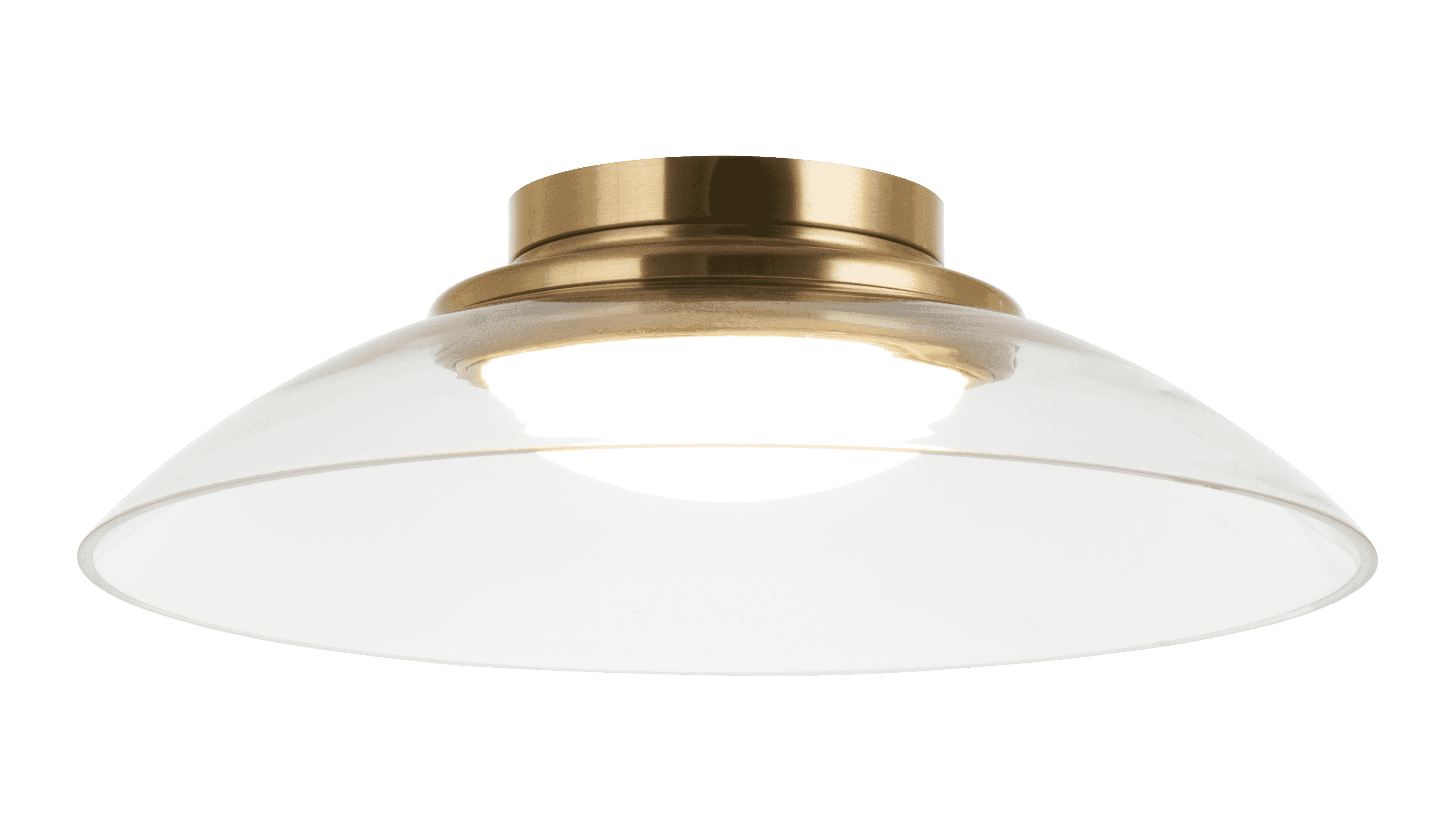 Aged Gold Brass LED Flush Mount from the Luna Collection