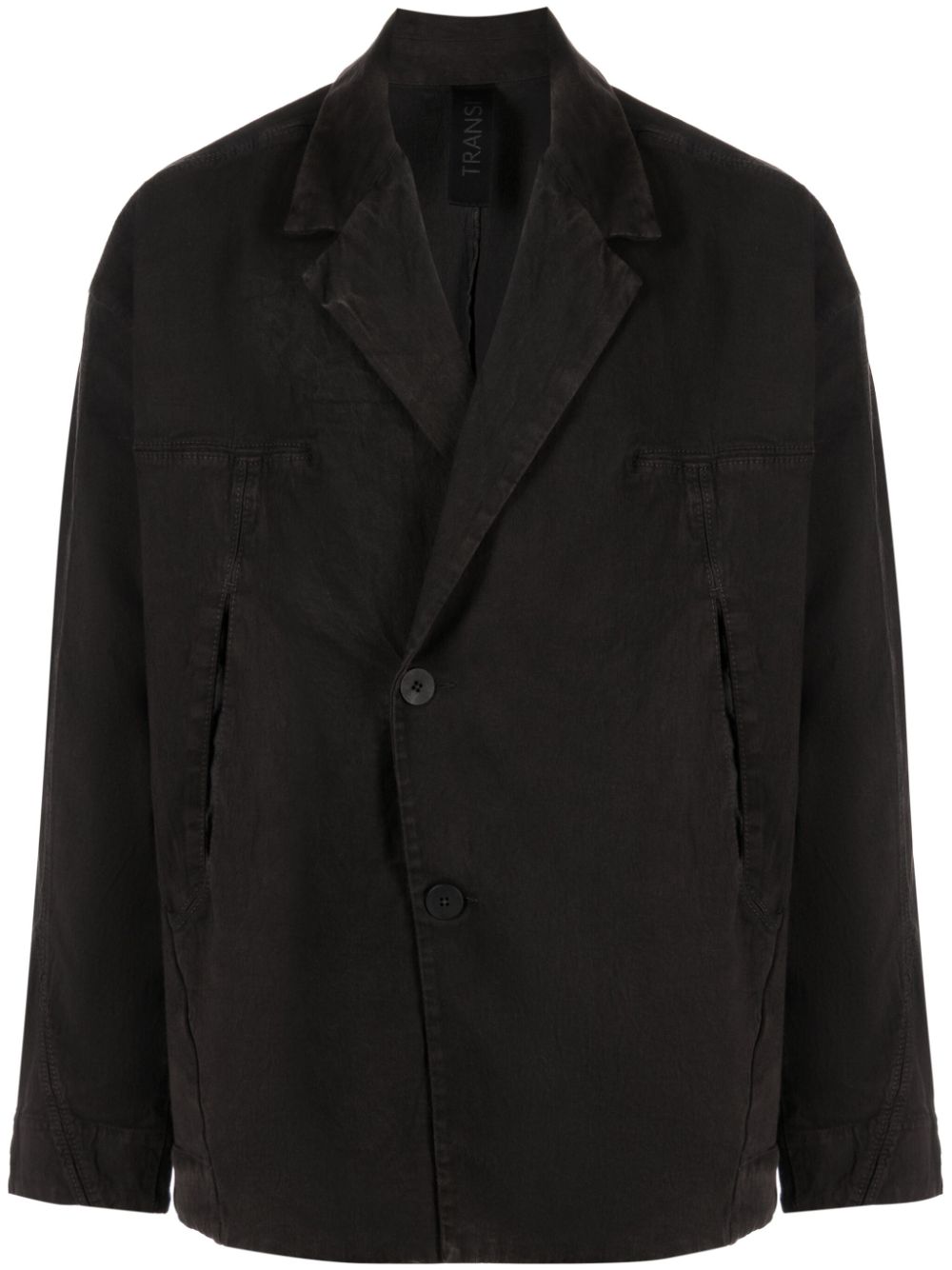 Notched-lapel off-centre blazer - Grey