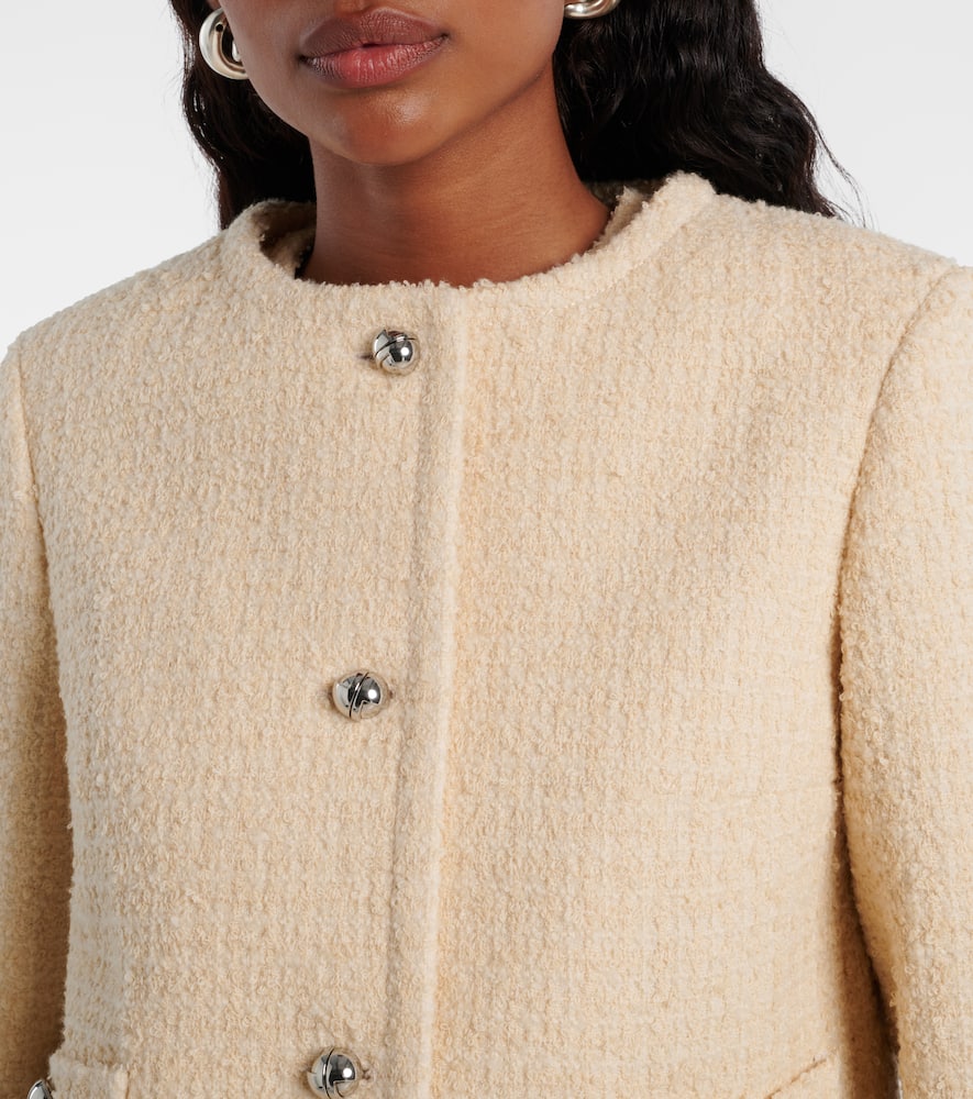 Logo wool-blend bouclé jacket