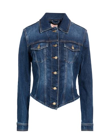 Woman Denim outerwear Blue Size XL Cotton, Lyocell, Elastane