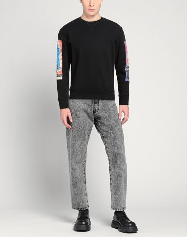 Man Sweatshirt Black Size M Cotton