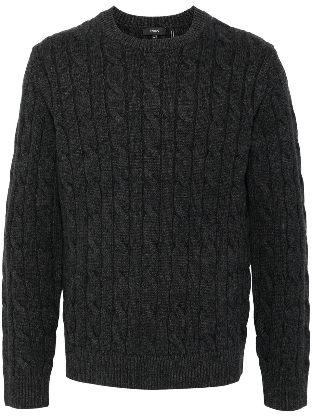 Cable knit mock neck sweater - Grey