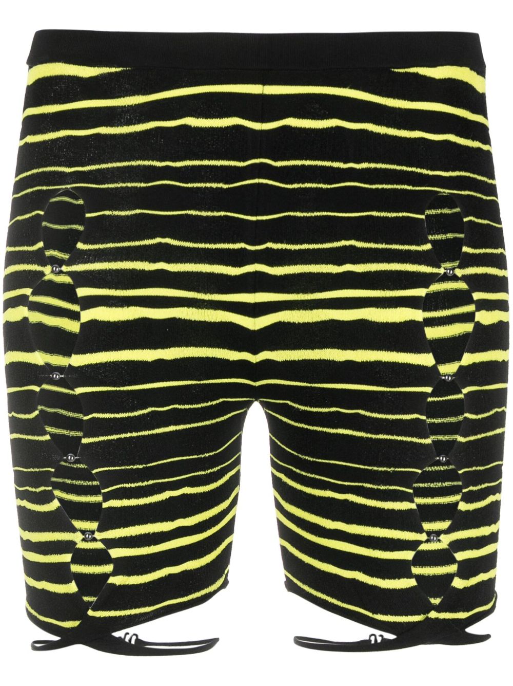 Striped cut-out shorts - Black