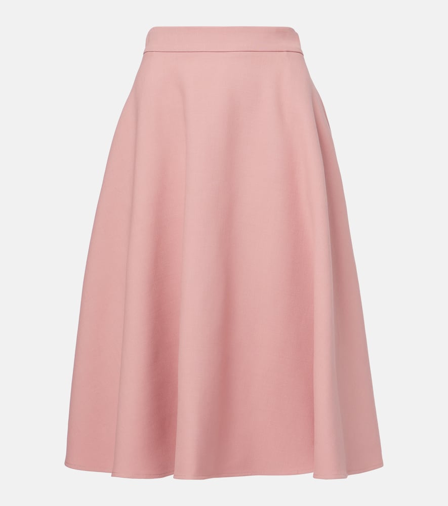 Virgin wool midi skirt