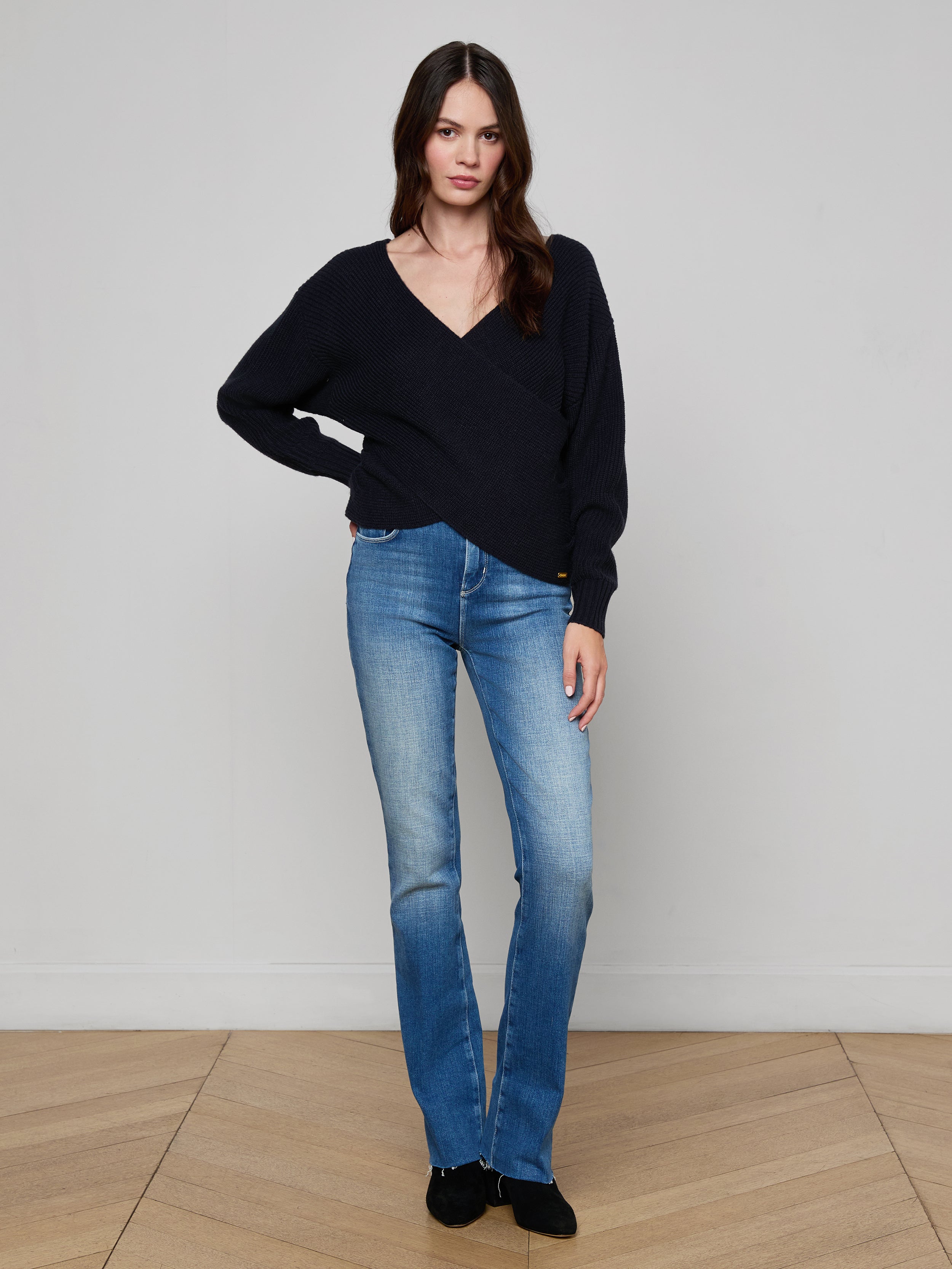 Antonella Crossover Sweater In Midnight