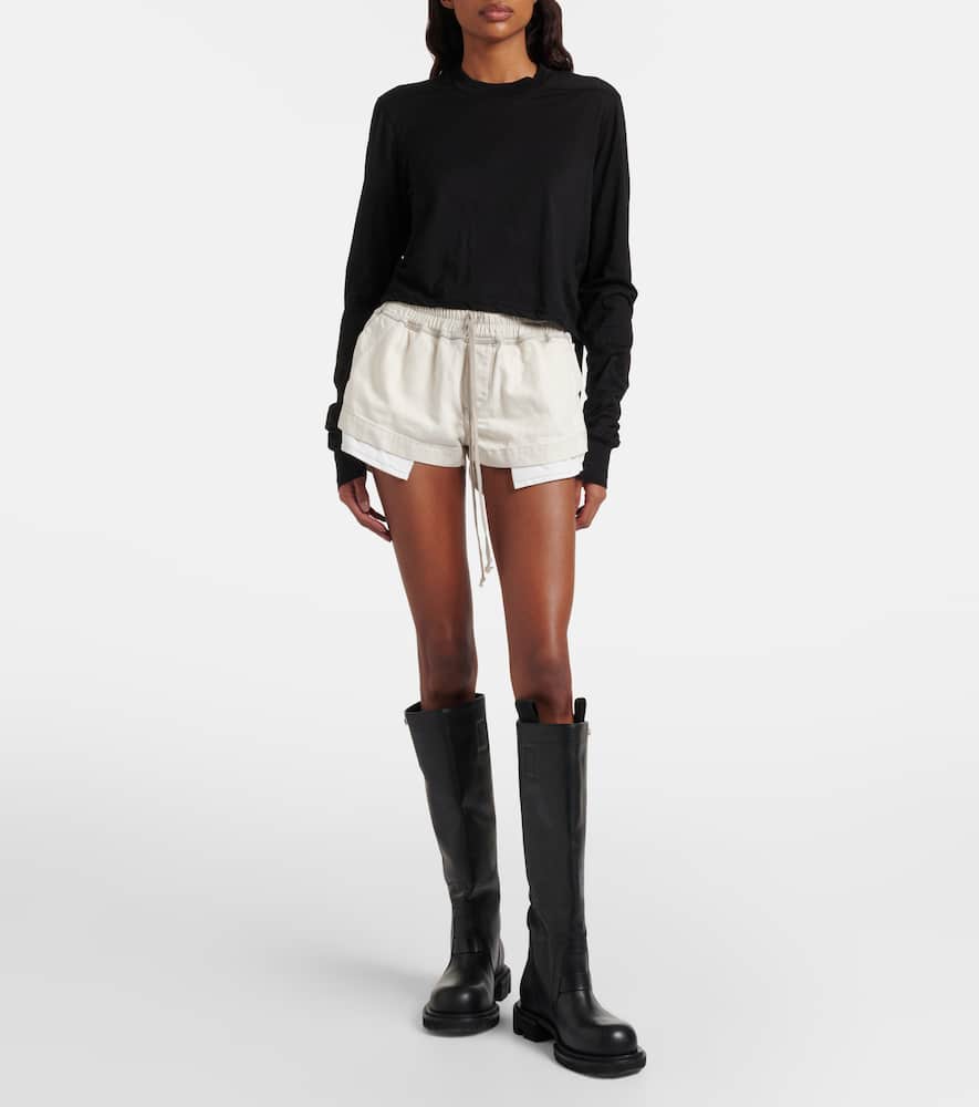 Belted cotton jersey T-shirt