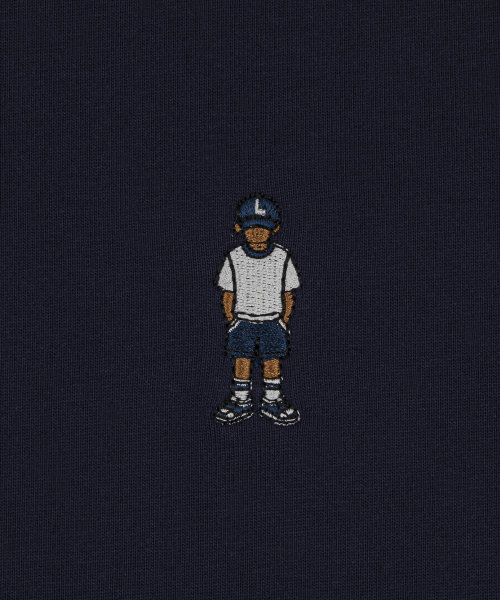 Letterboy Embroidery Short Sleeve T-Shirt Navy