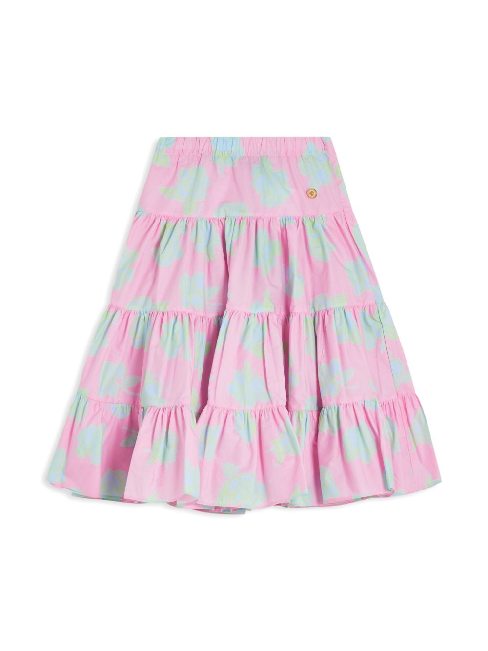 Rose-print cotton skirt - Pink