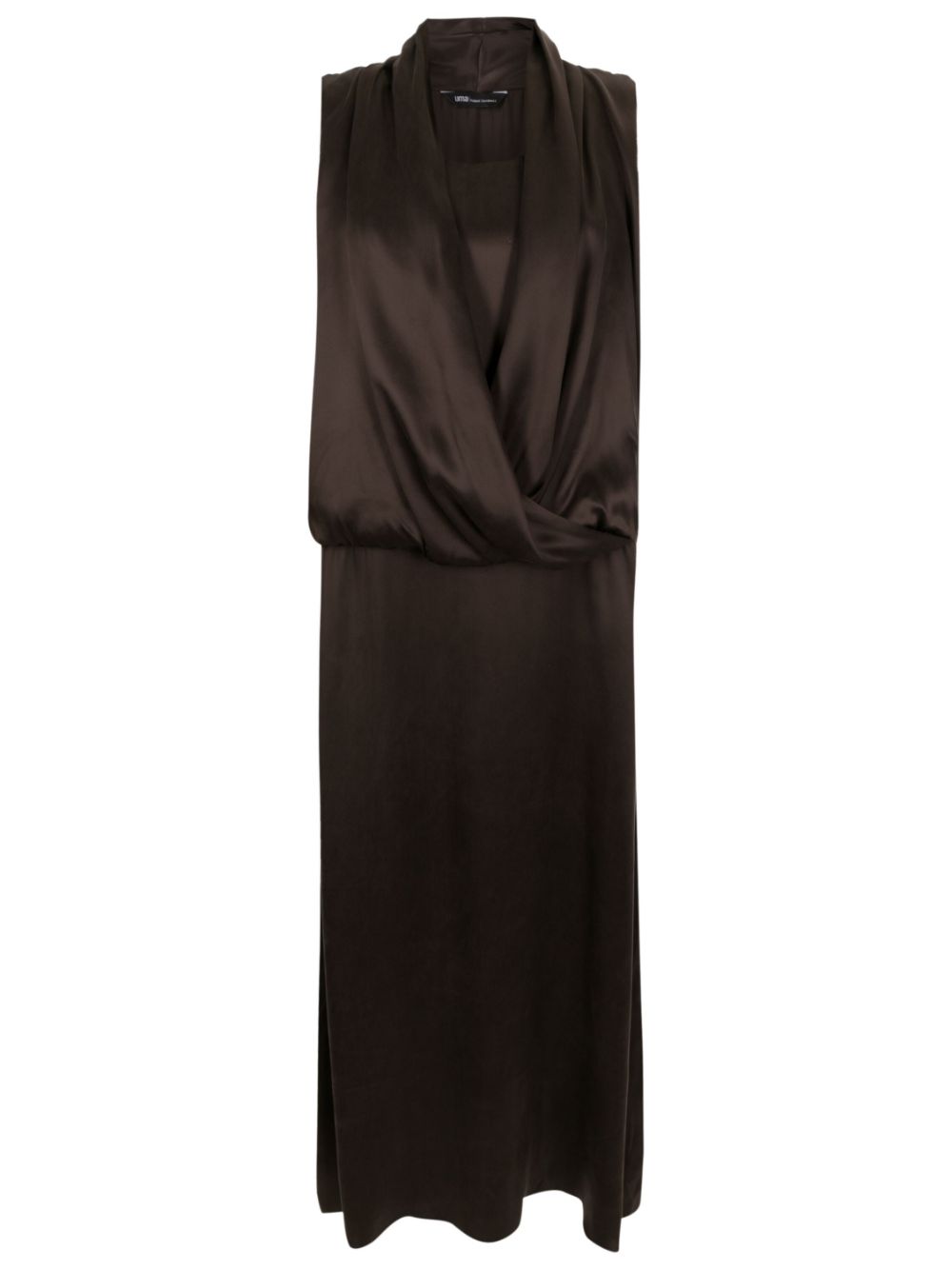 Draped-detail silk dress - Red
