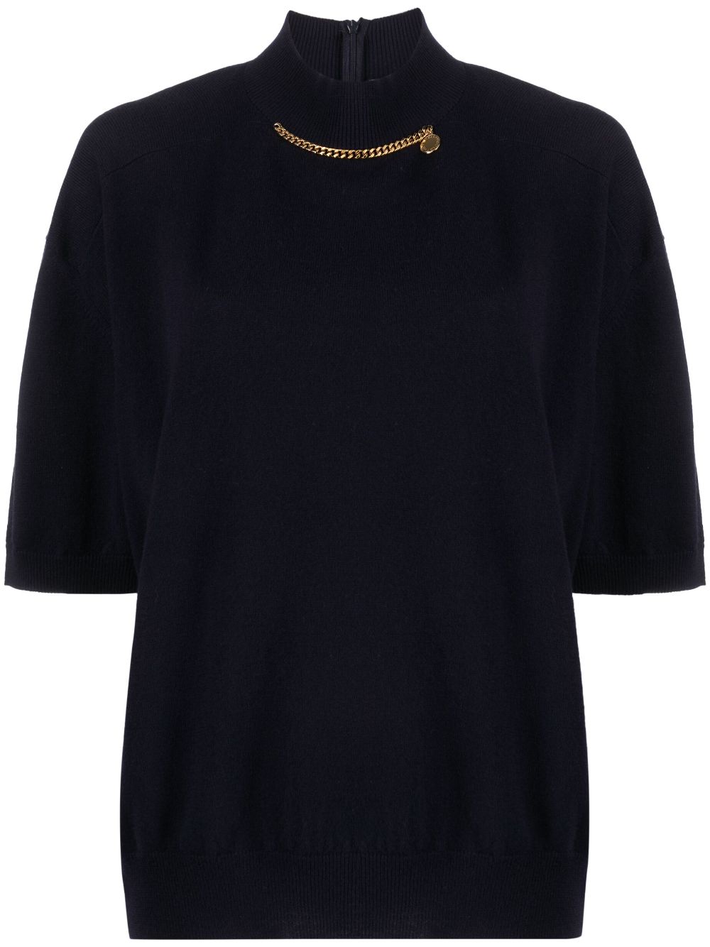 Falabella high-neck wool blouse - Blue