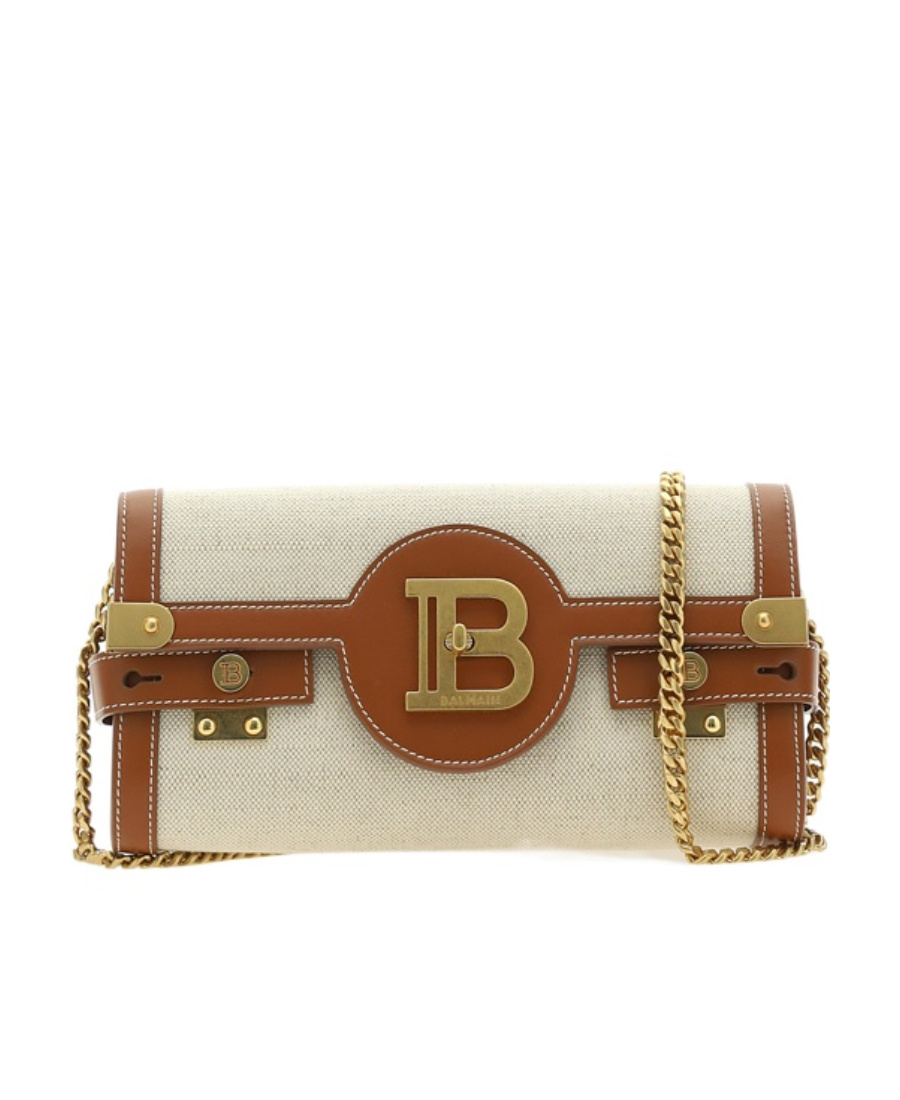 B-Buzz 23 leather and canvas clutch bag