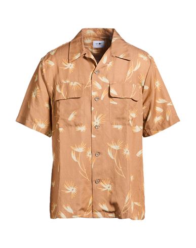 Man Shirt Camel Size S Lyocell, Linen