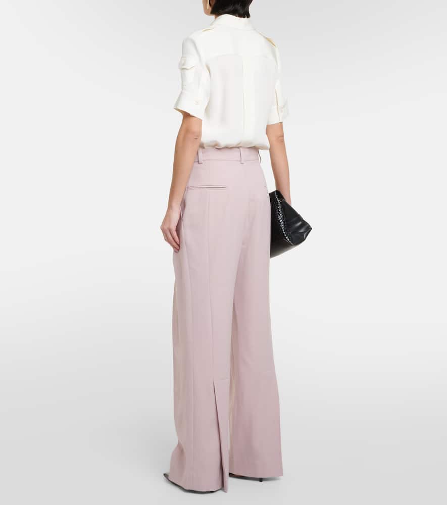 High-rise wide-leg pants