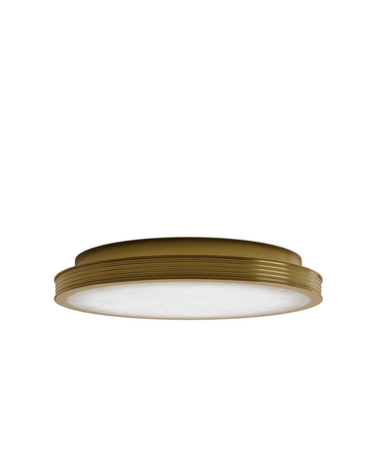 Natural Polished Antique Brass LED Flush Mount from the Aydan Collection