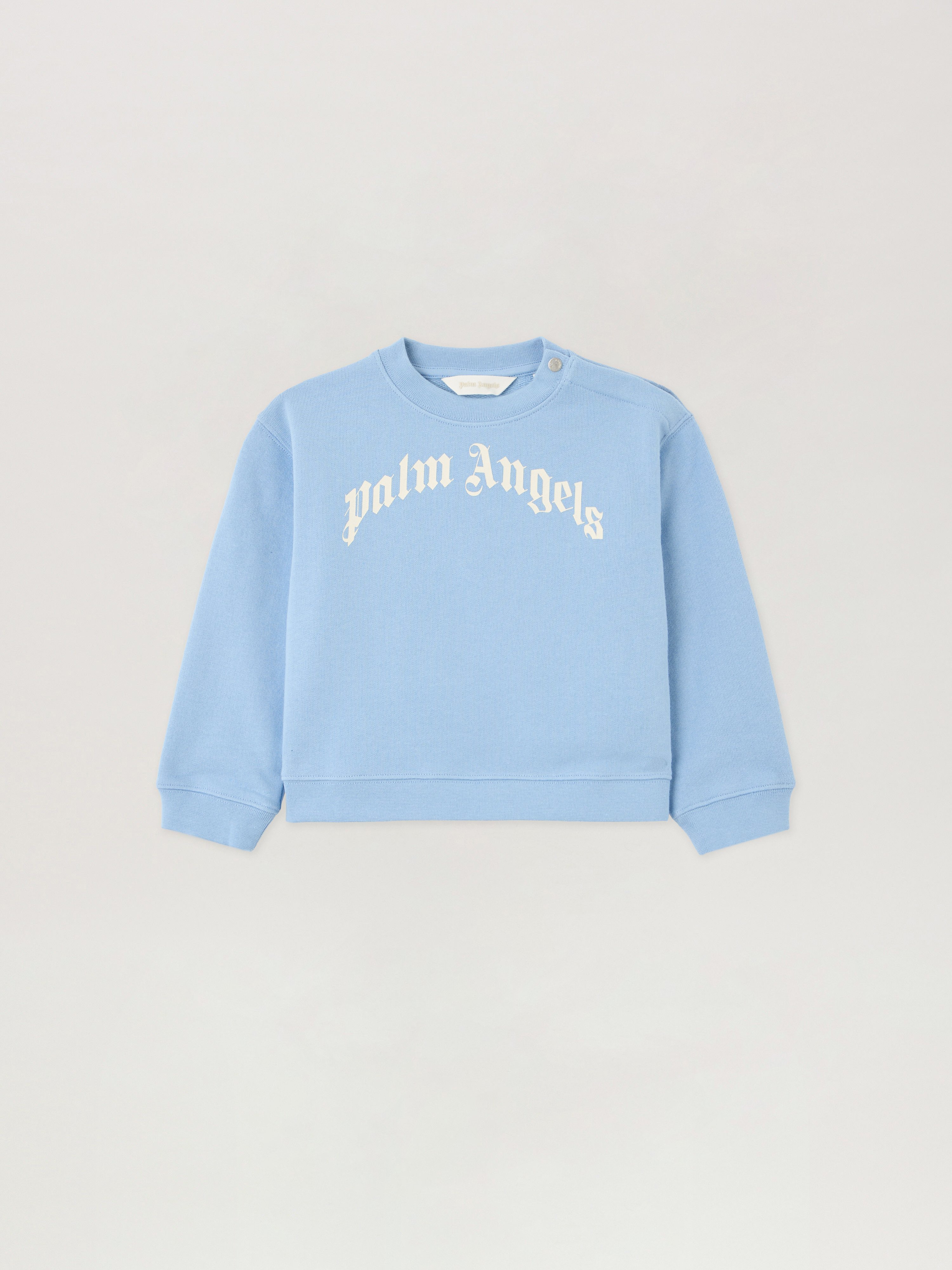 Curved Logo Crewneck Kids  Celeste/light Blue