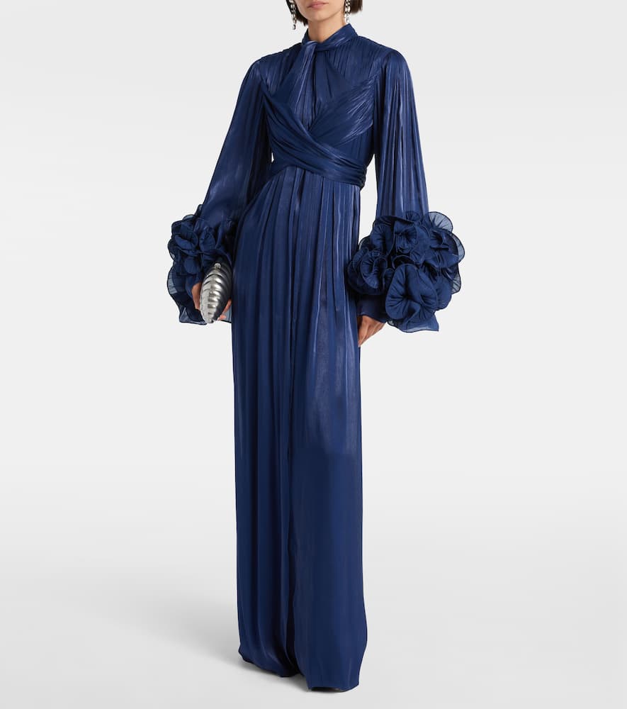 Draped ruffled gown
