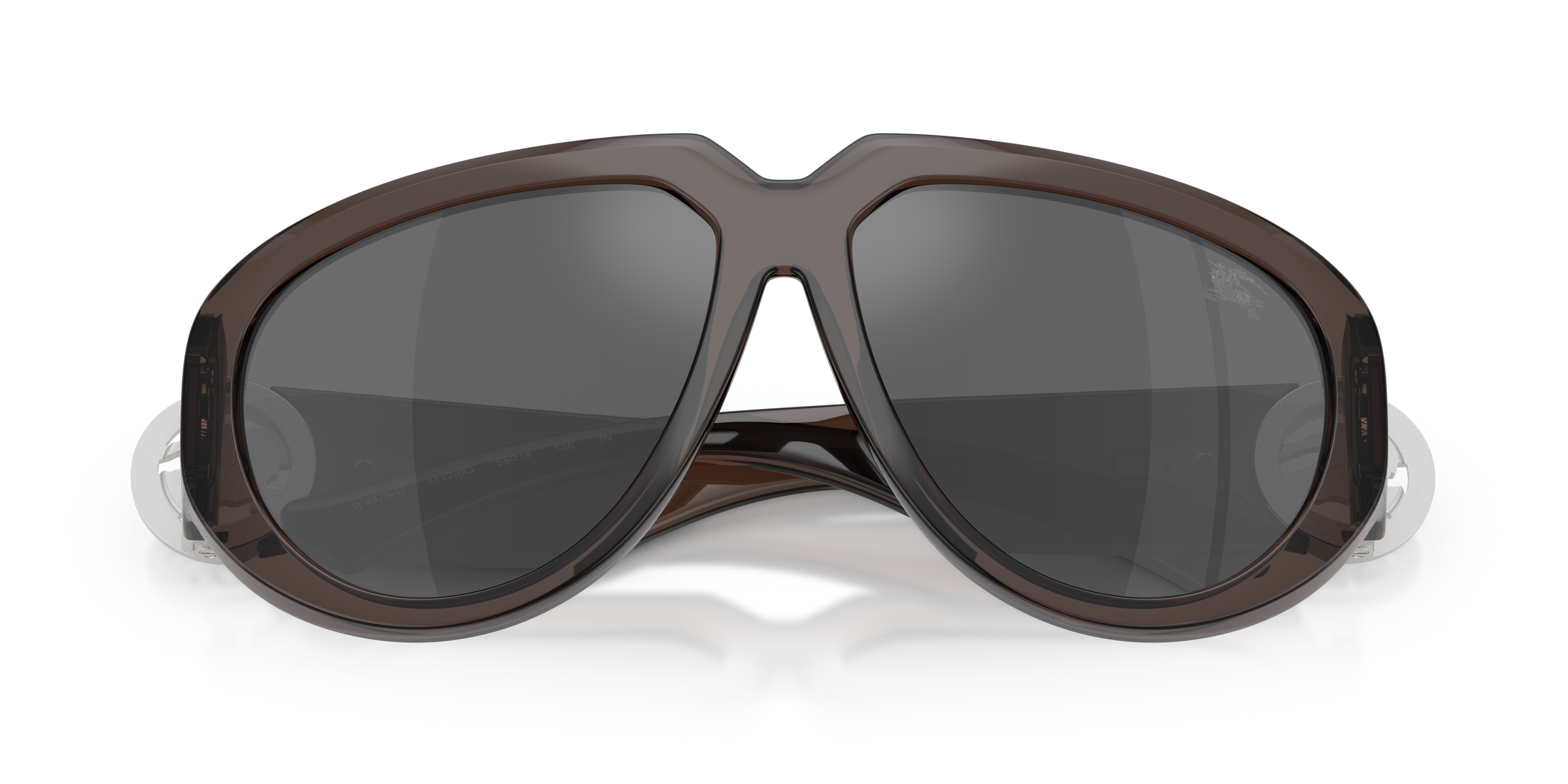 Burberry Woman Burberry BE4479U 41126G Sunglasses Injected Grey Grey Pilot Mirror