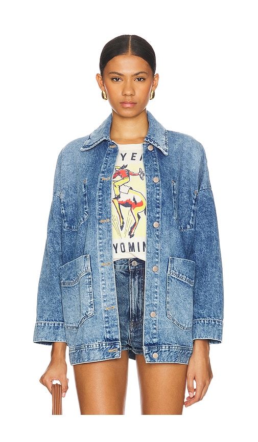 Free People Avery Denim Jacket in Denim-Medium. M. Also in