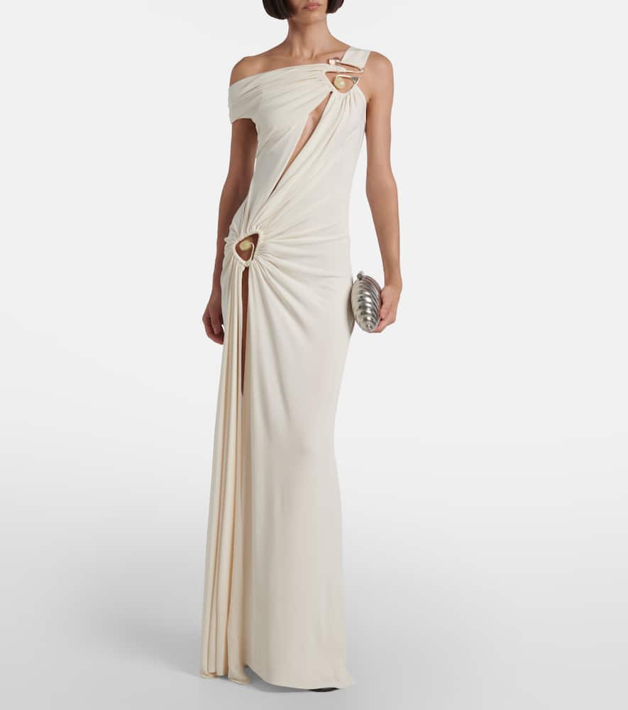 Draped jersey maxi dress