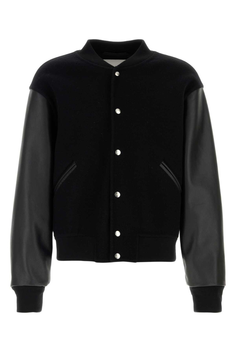 Black Wool Bomber Jacket