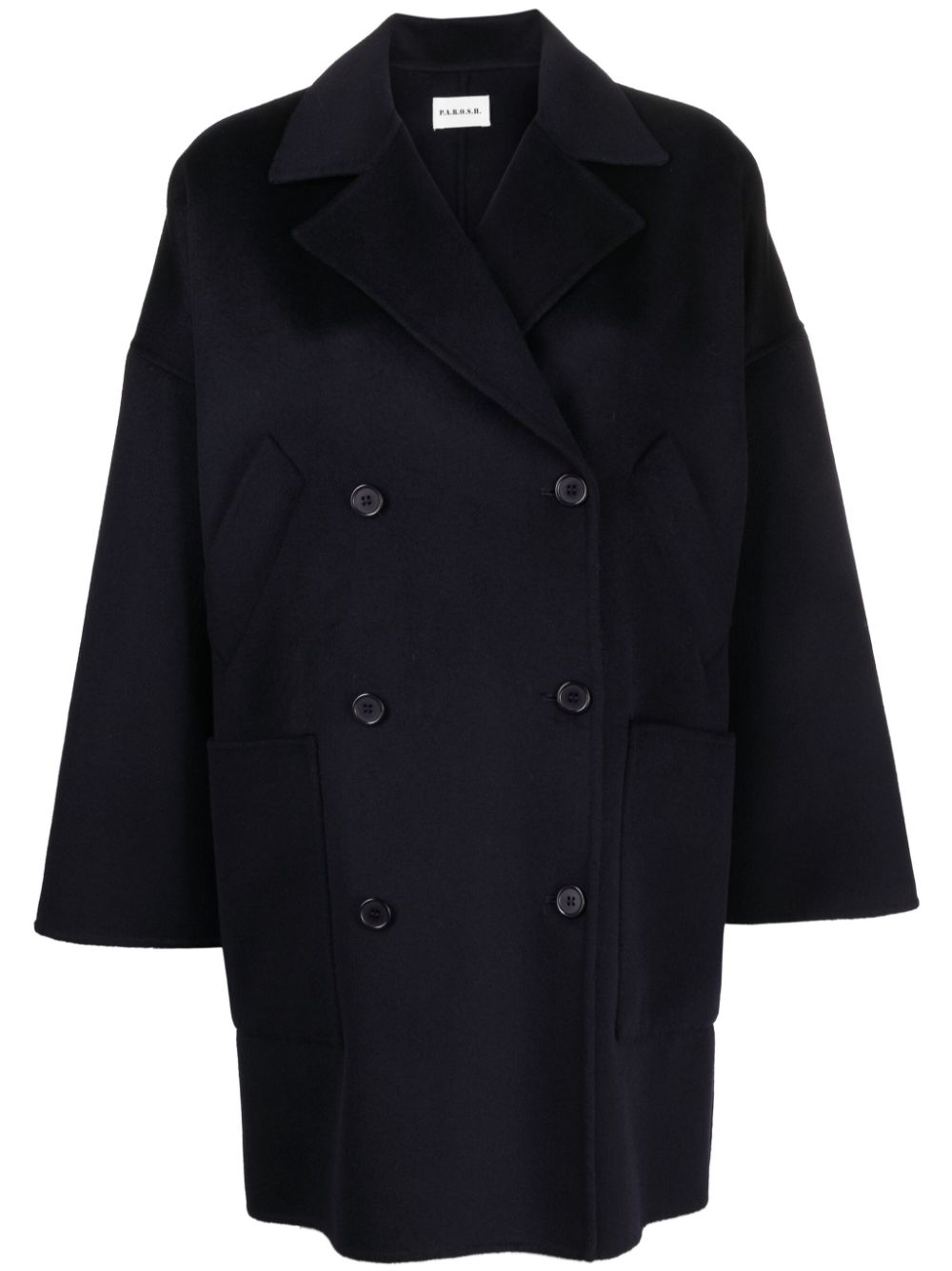 Double-breasted cashmere coat - Blue