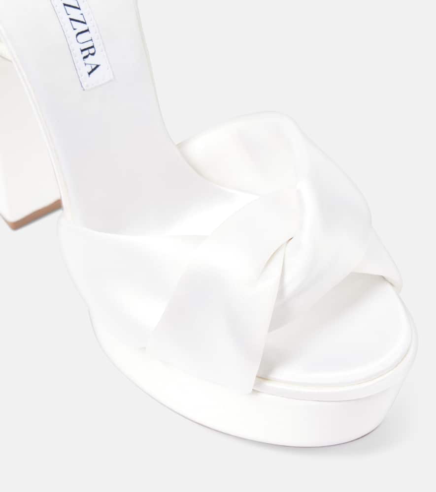 Aquazzura Bridal Olie 140 satin platform sandals