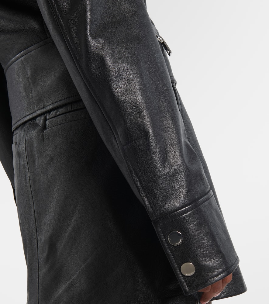 Toscana shearling-trimmed leather jacket