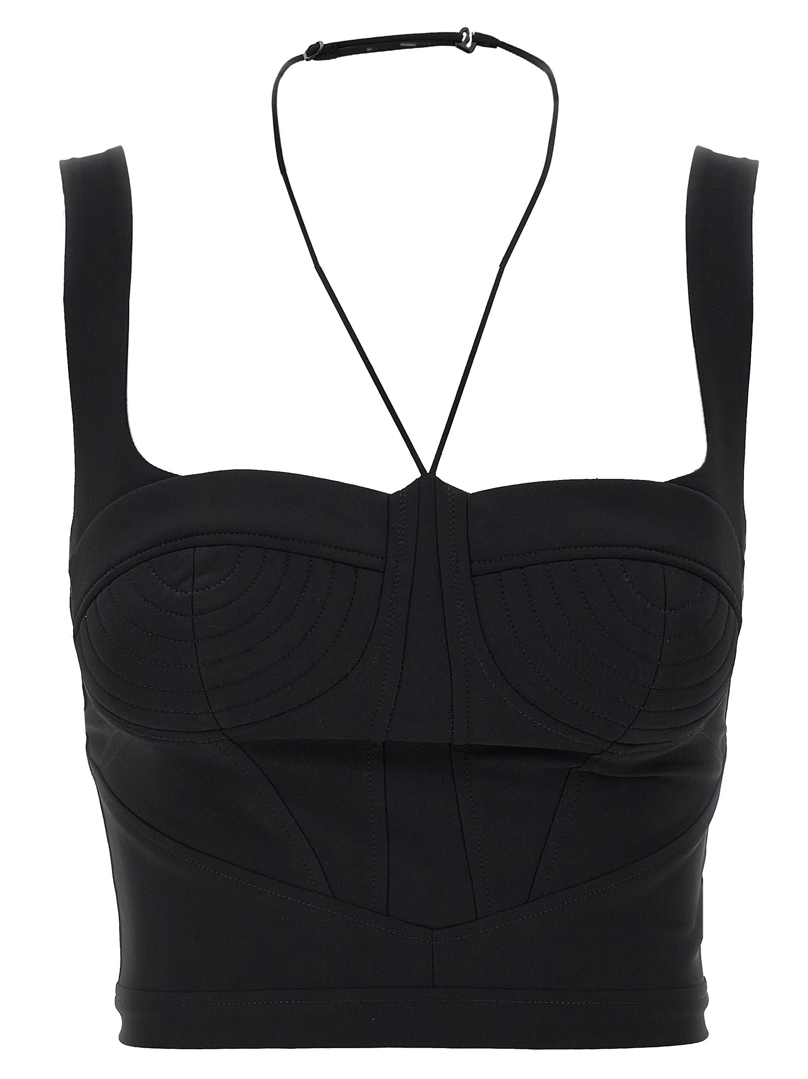 Bustier Stretch Tank Top — Black
